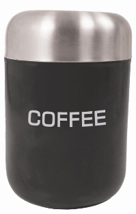 'Colours' Coffee Canister, Black, S/S Lid 