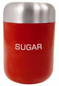 'Colours' Sugar Canister Red S/S Lid 