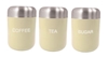 Colours T/C/S Canisters, Cream, S/S Lid 