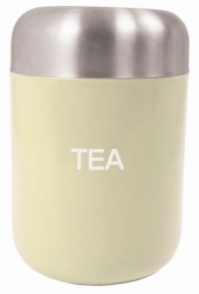 'Colours' Tea Canister Cream S/S Lid 