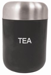 Colours Tea Canister Black S/S Lid 