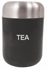'Colours' Tea Canister Black S/S Lid 