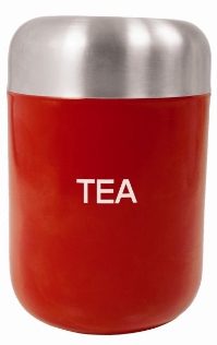 'Colours' Tea Canister Red S/S Lid 