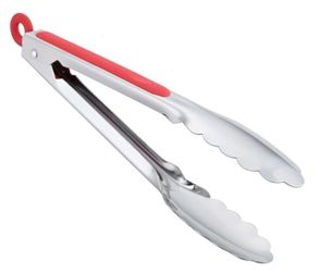 Tongs S/S Red Handle 23 Cm / 9Inch 
