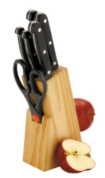 Sunnex 6 Pc Knife & Scissors In Wooden Block 