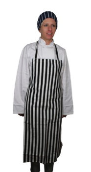 Bib Apron Black & White Stripe 