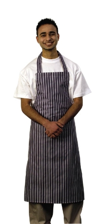 Bib Apron Nylon Blue & White 