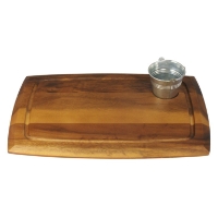 Acacia Wooden Serving Board Small Circ Recess 