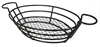 Black Oval Serving Basket W/Ramekin Holder 