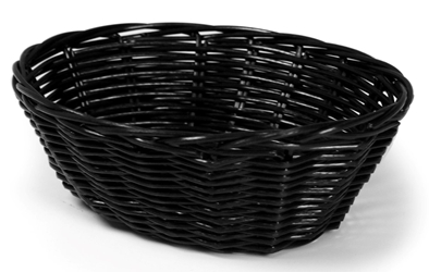 Poly Rattan Basket Oval 18 Cm / 7Inch Black 