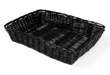 Rattan Basket Rect 28X40Cm/16Inchx11Inch Black 