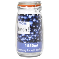 22 Cm Cliptop Glass Preserving Jar 1550Ml 
