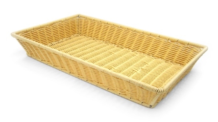 Polyrattan Basket Heavy Duty Rect 53X32X9Cm 