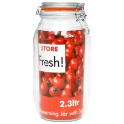 25.5 Cm Cliptop Glass Preserving Jar 2300Ml 