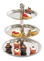 Cake Stand S/Steel 3 Tier 