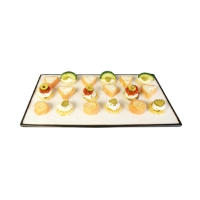 Contra Rect Platter Wht W/Blk Trim 30Cmx17Cm (3 Pack) 
