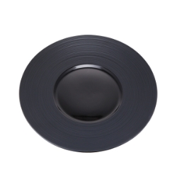 Contra Ribbed Black Round Plate 17Cm (6 Pack) 