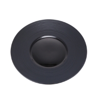 Contra Ribbed Black Round Plate 17Cm (6 Pack) 