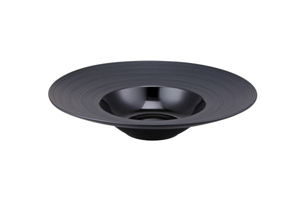 Contra Ribbed Black Round Pasta Bowl 26.5Cm (3 Pack) 