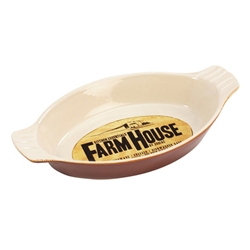 Farmhouse Oval Eared Dish 25X13X4Cm/0.5L (12 Pack) 