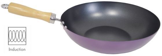 Colours Wok,28Cm,Non-Stk,Wd Hndl - Aubergne 