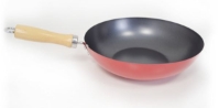 'Colours' Wok,28Cm, Non-Stick,Wood Hndl - Red 