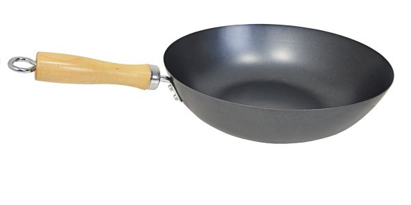 Colours Wok,30Cm,Non-Stik,Wood Hndl - Black 