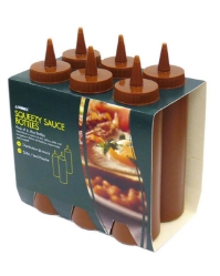Sauce Bottle Brown 12 Oz Pack 6 