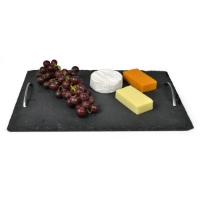 Slate Tray With Chrome Handles 40Cm X 28Cm 