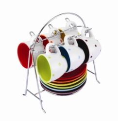 Colours 6P Esprso Set/ Stand - 80Ml - Spots 