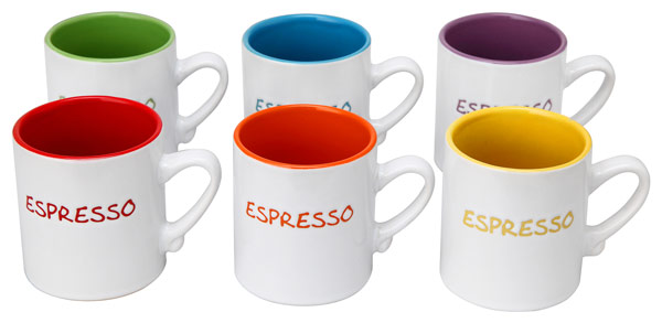 Colours 6Pc Espresso Mini Mug Set - 110Ml 