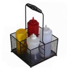 Brown Wire Table Caddy 17 X 17 X 31Cm 