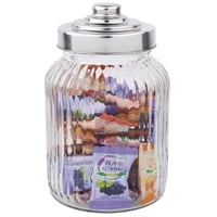  RIBBED GLASS STORAGE JAR 900ML (PACK OF 6) 