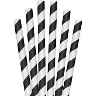 PAPER STRAW BLUE/WHITE (250) PACK 