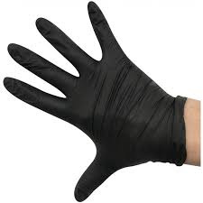 NITRILE DISPOSABLE GLOVES BLACK -( 100 ) 