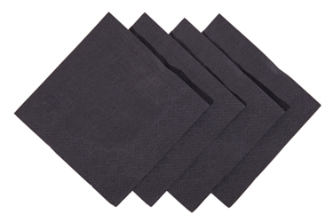 24 x 24cm Black Cocktail Napkin - 4000  