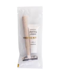 Shaving Kit with 10g Shaving Cream Tube - Straw Plastic Razor (100) 