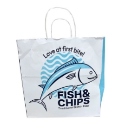 Fish & Chip Jumbo Handled Paper Bags (100)   
