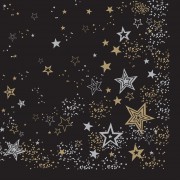 MIDNIGHT SPARKLE 3PLY 40CM NAPKINS   CASE OF 600 